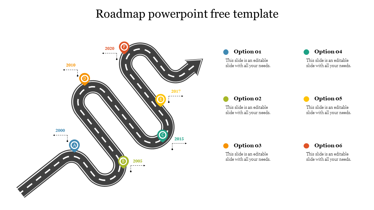 Customized Roadmap PowerPoint Free Template Designs